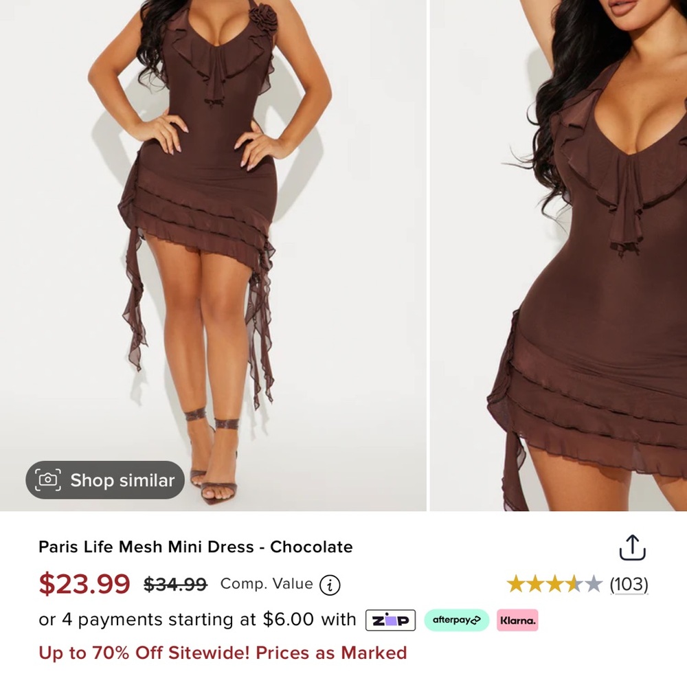 Fashion nova Brown mini dress